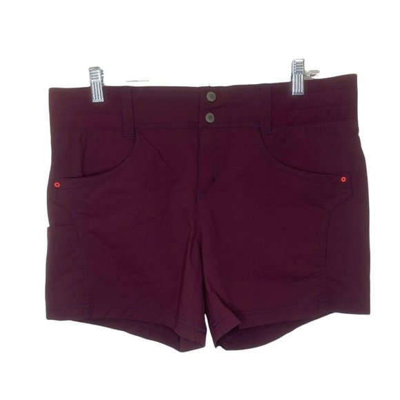 SOLD** Title Nine Women's Size 12 CLAMBER Hiking Climbing Shorts 5" Maroon - Picture 2 of 12
